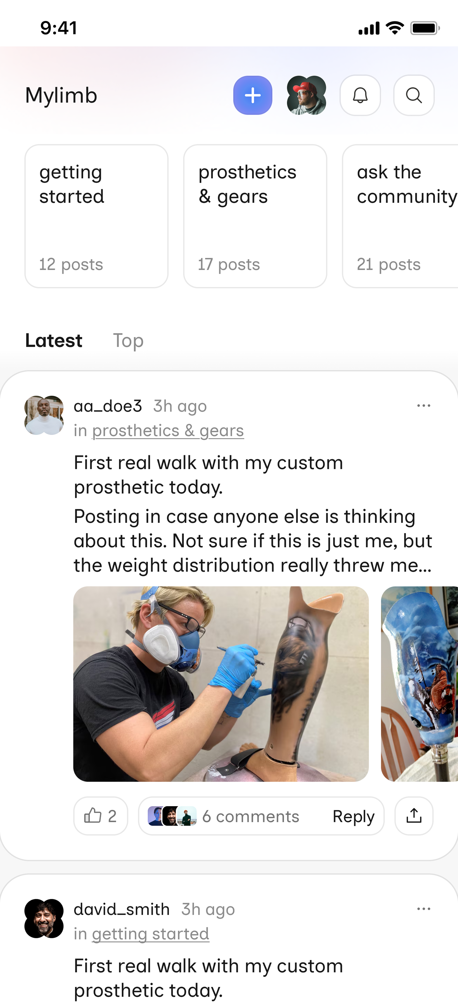 Mylimb mobile app preview